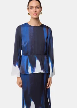 Multicolour Ice Dye Print Midi Skirt