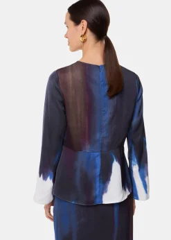Multicolour Ice Dye Print Top