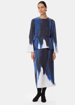 Multicolour Ice Dye Print Top