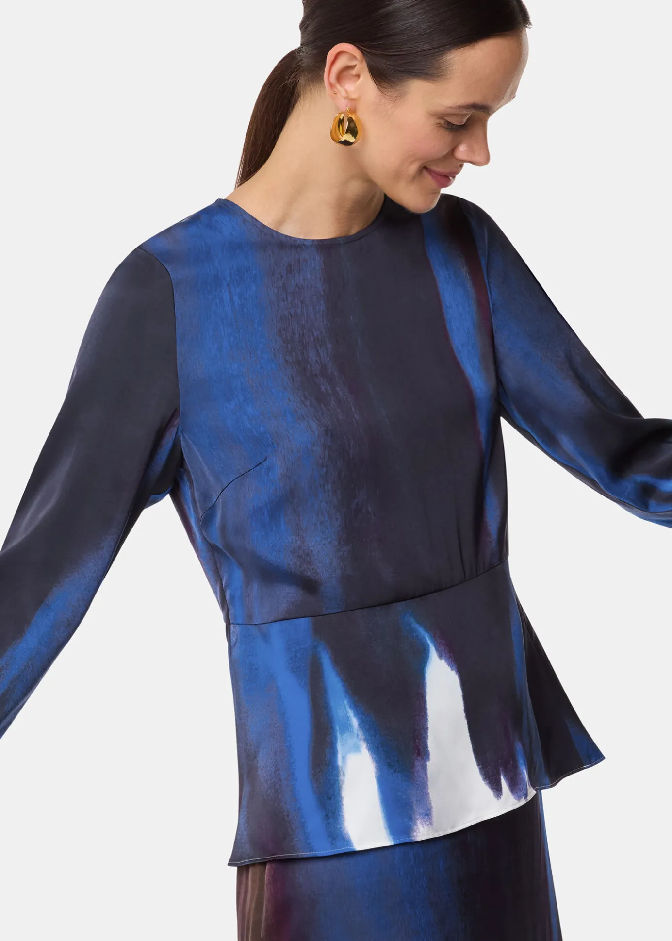 Multicolour Ice Dye Print Top