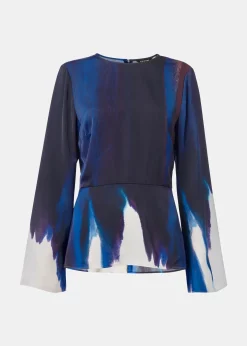 Multicolour Ice Dye Print Top