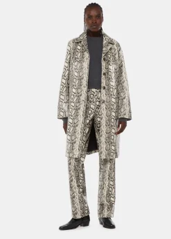 Multicolour Iyana Snake Print Leather Coat