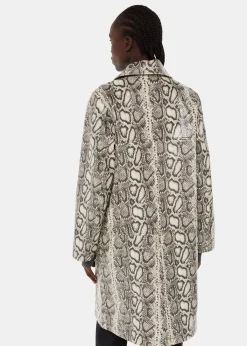 Multicolour Iyana Snake Print Leather Coat