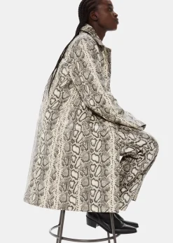 Multicolour Iyana Snake Print Leather Coat
