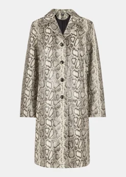 Multicolour Iyana Snake Print Leather Coat