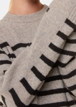 Multicolour Wool Mix Stripe Contrast Knit