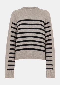 Multicolour Wool Mix Stripe Contrast Knit