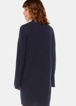 Navy Amelia Wool Knitted Dress