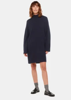 Navy Amelia Wool Knitted Dress