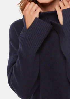 Navy Amelia Wool Knitted Dress