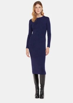 Navy Annie Sparkle Knit Dress