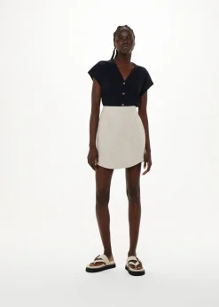 Navy Aubrie Button Through Top