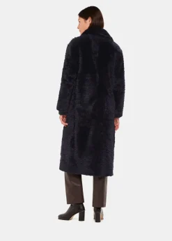 Navy Camille Shearling Coat
