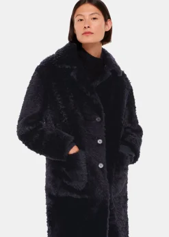 Navy Camille Shearling Coat