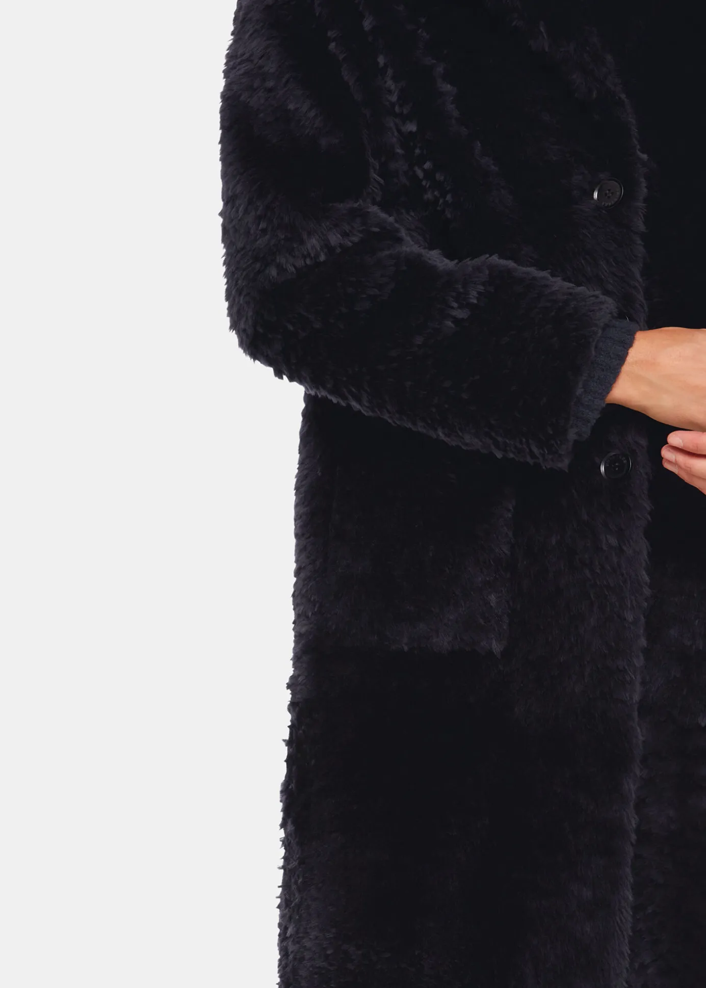 Navy Camille Shearling Coat