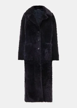 Navy Camille Shearling Coat