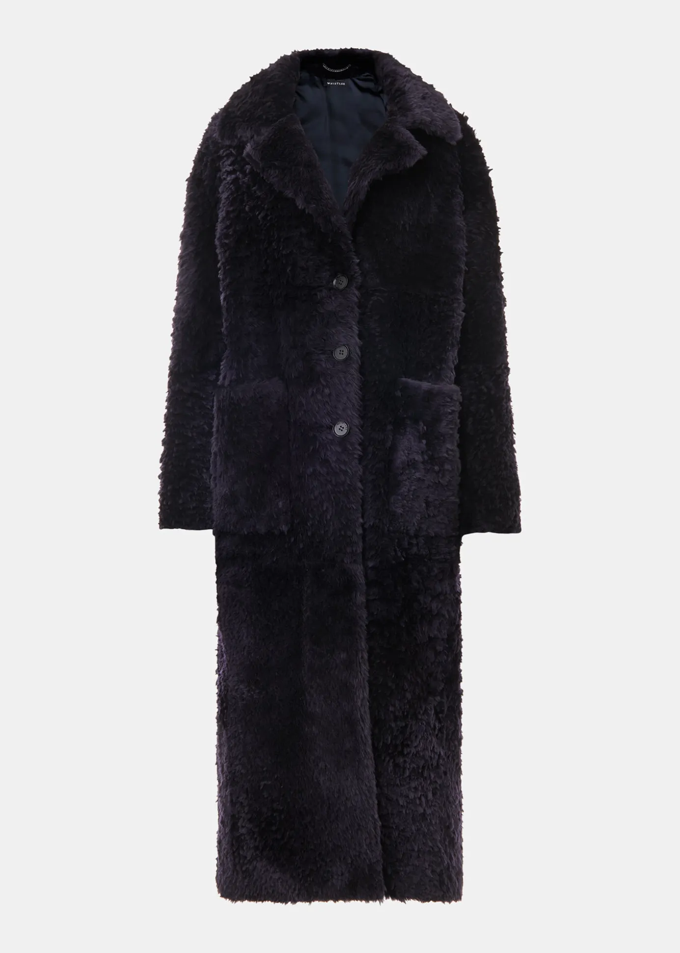 Navy Camille Shearling Coat