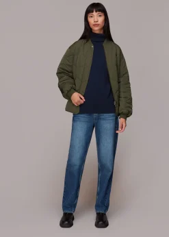 Navy Cashmere Roll Neck Jumper