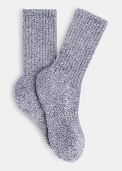 Navy Chunky Marl Socks