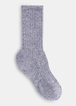 Navy Chunky Marl Socks