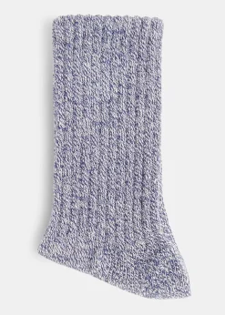 Navy Chunky Marl Socks