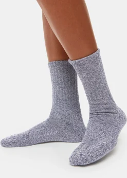 Navy Chunky Marl Socks