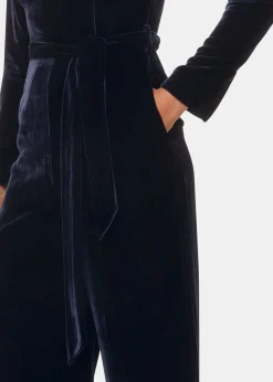 Navy Elora Velvet Jumpsuit