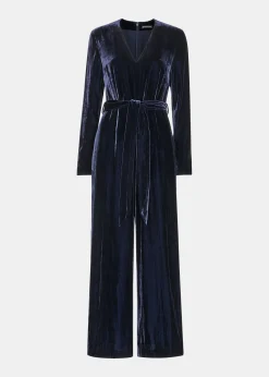 Navy Elora Velvet Jumpsuit