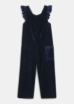 Navy Evelyn Velvet Jumpsuit