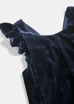 Navy Evelyn Velvet Jumpsuit