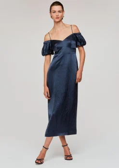 Navy Faye Bardot Dress
