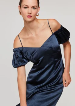 Navy Faye Bardot Dress
