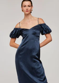 Navy Faye Bardot Dress