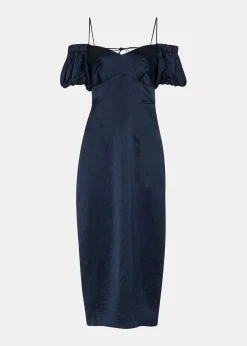 Navy Faye Bardot Dress