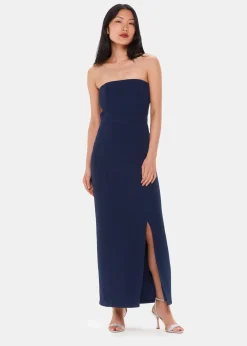 Navy Gemma Strapless Maxi Dress