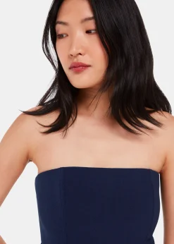 Navy Gemma Strapless Maxi Dress