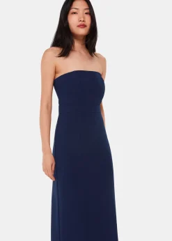 Navy Gemma Strapless Maxi Dress