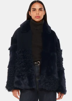 Navy Hema Shearling Coat