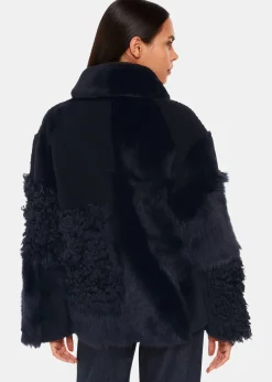 Navy Hema Shearling Coat
