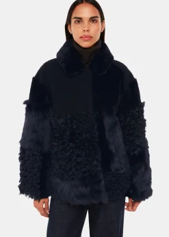 Navy Hema Shearling Coat