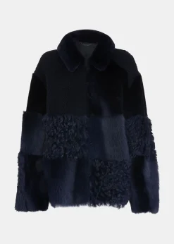Navy Hema Shearling Coat