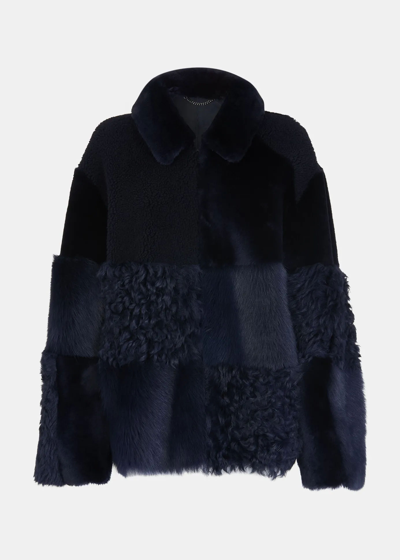 Navy Hema Shearling Coat