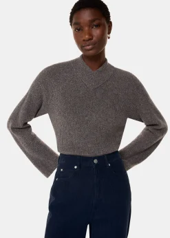 Navy High Waist Cord Barrel Jean