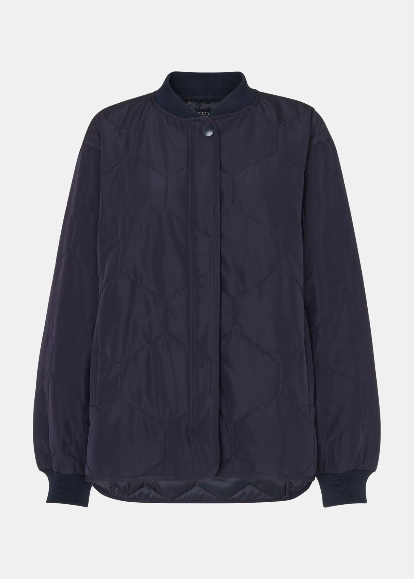 Navy Ida Short Quilted Coat
