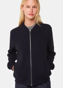 Navy Jersey Bomber Jacket