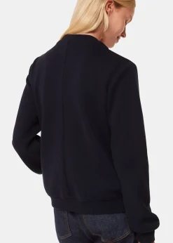 Navy Jersey Bomber Jacket