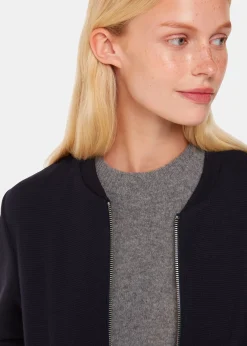 Navy Jersey Bomber Jacket