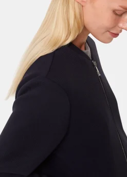 Navy Jersey Bomber Jacket
