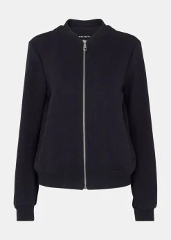 Navy Jersey Bomber Jacket