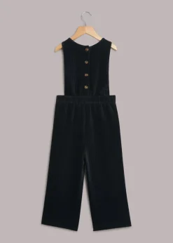 Navy Kitty Corduroy Dungaree